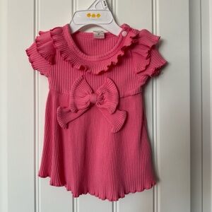 Pink Ruffled Kids Top with Bow